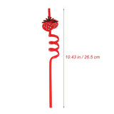 Hawaiian Party Spiral Straws Fruit Decorative Drinking Straws Luau Party Table Decor