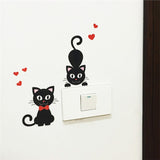 Cartoon Cute Cat Switch Sticker Switch Decor Decals Family