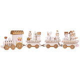 Christmas Decor Cute Wooden Mini Train Decoration Ornaments Kids Gift