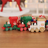 Christmas Decor Cute Wooden Mini Train Decoration Ornaments Kids Gift