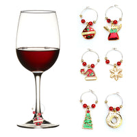 Christmas Wine Glass Decoration Party New Year Cup ring Table Decorations