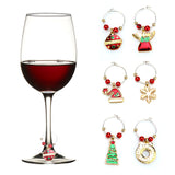 Christmas Wine Glass Decoration Party New Year Cup ring Table Decorations
