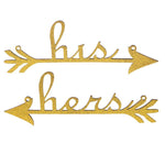 His and Hers Arrow Chair Signs for Wedding Decoration Home Decor