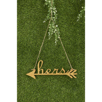 His and Hers Arrow Chair Signs for Wedding Decoration Home Decor