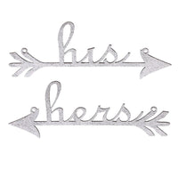 His and Hers Arrow Chair Signs for Wedding Decoration Home Decor
