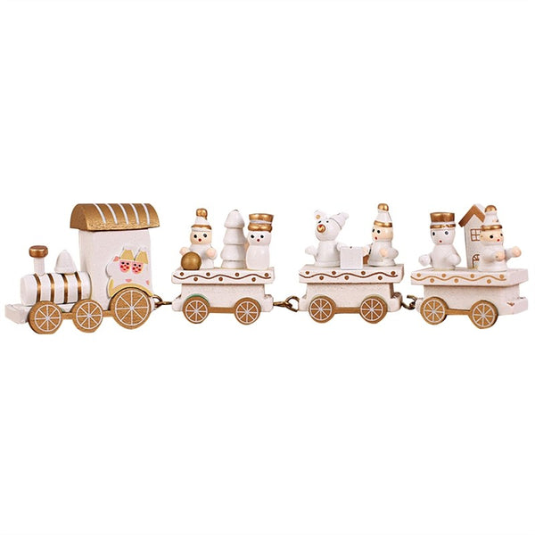 Christmas Decor Cute Wooden Mini Train Decoration Ornaments Kids Gift