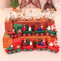 Christmas Decor Cute Wooden Mini Train Decoration Ornaments Kids Gift